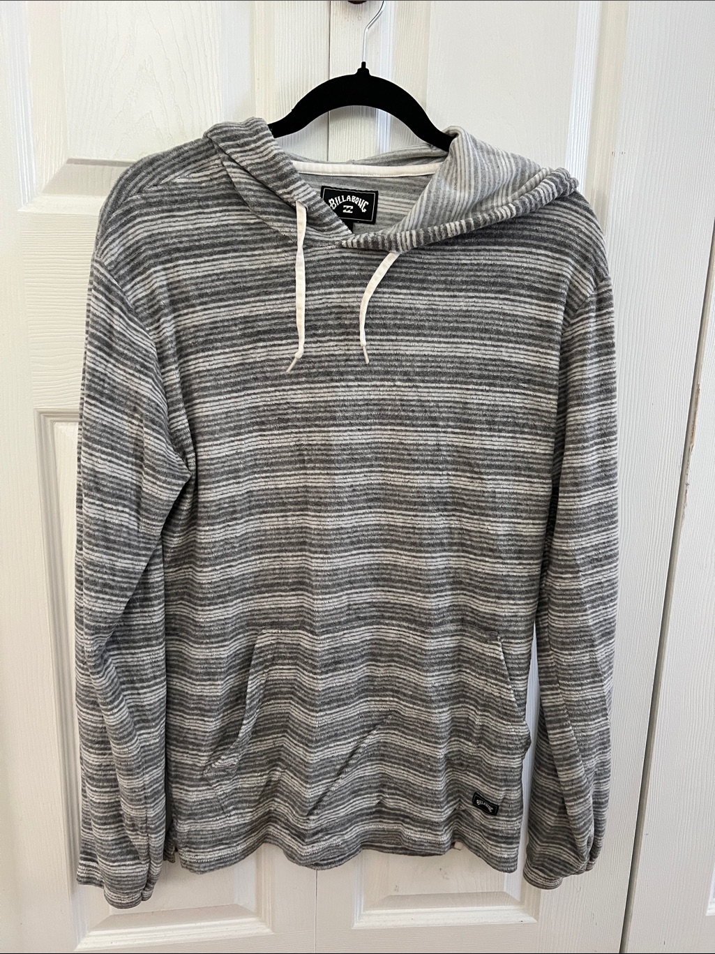 Billabong Men's Gray Striped Light Hoodie